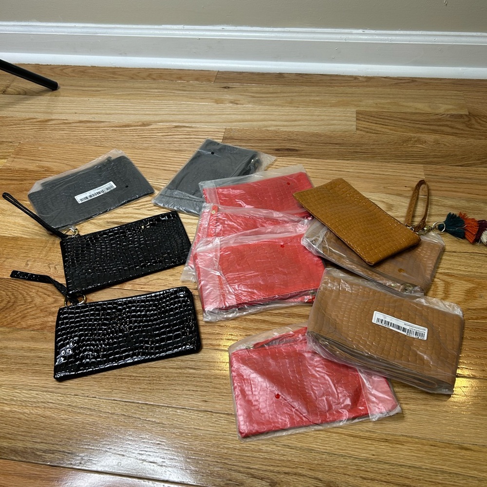 Assorted wristlets purses